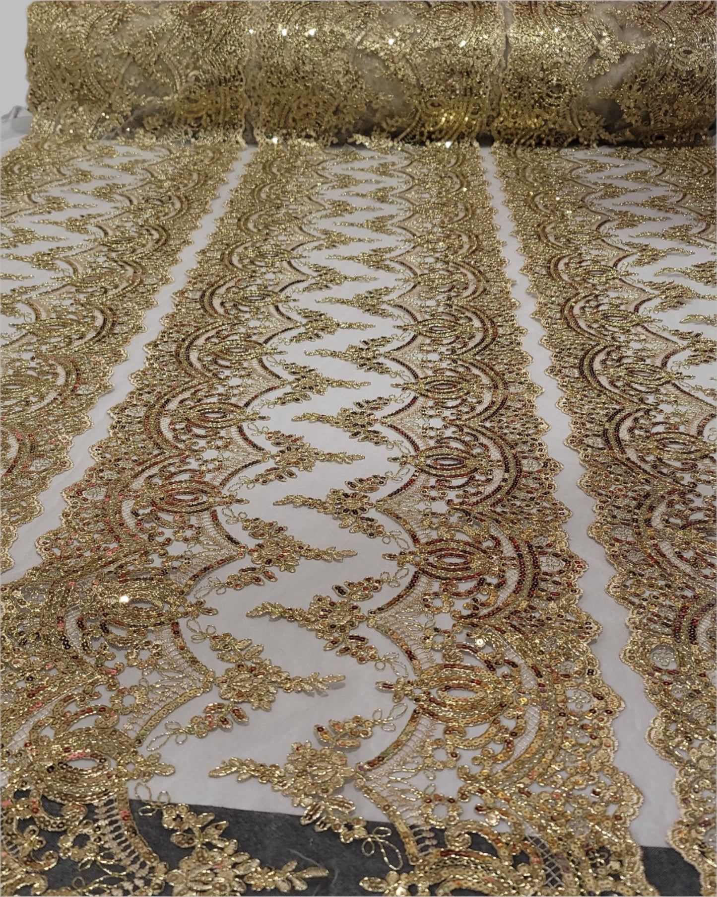 Embroidery French Lace With Sequins