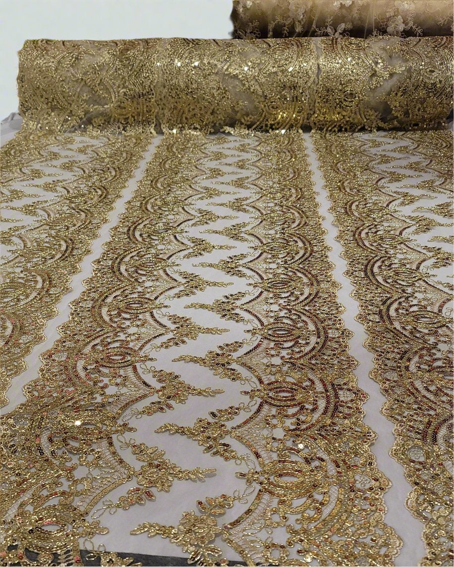 Embroidery French Lace With Sequins