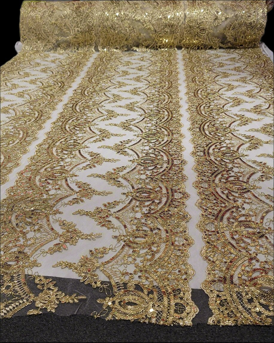 Embroidery French Lace With Sequins